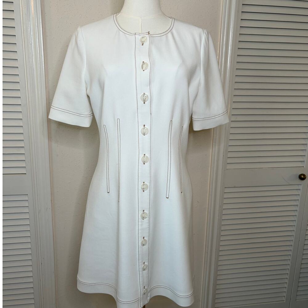 Veronica Beard White Dress Size 6 Crisp Tailoring,